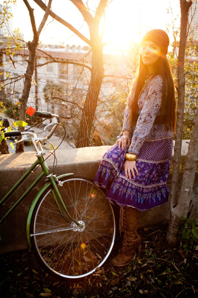 mike andrick portrait femme et velo cecilia