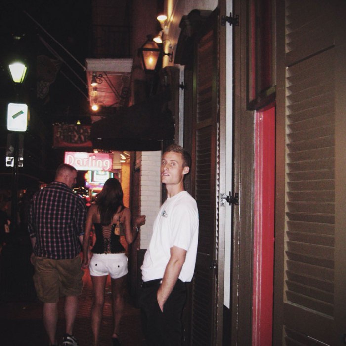 door guy at strip club on bourbon street